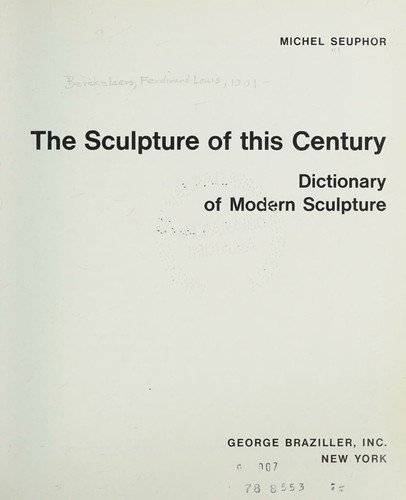 Cover for The sculpture of this century