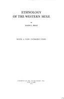 Cover for Ethnology of the Western Mixe