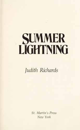 Cover for Summer lightning