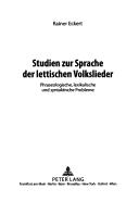 Cover for Studien zur Sprache der lettischen Volkslieder