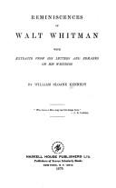 Cover for Reminiscences of Walt Whitman