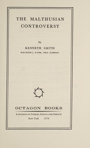 Cover for The Malthusian controversy