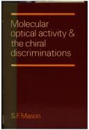 Cover for Molecular optical activity and the chiral discriminations