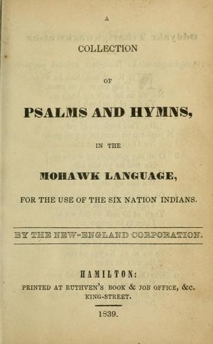 Cover for A collection of psalms and hymns in the Mohawk language