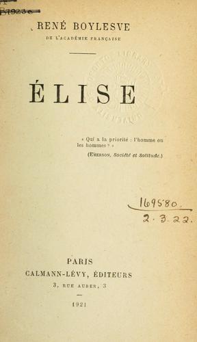 Cover for Élise.