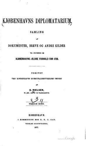Cover for Kjøbenhavns diplomatarium.