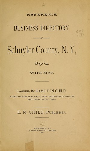 Cover for Reference business directory of Schuyler County, N.Y. 1893-'94