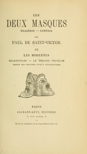 Cover for Les deux masques