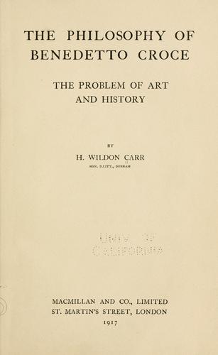 Cover for The philosophy of Benedetto Croce
