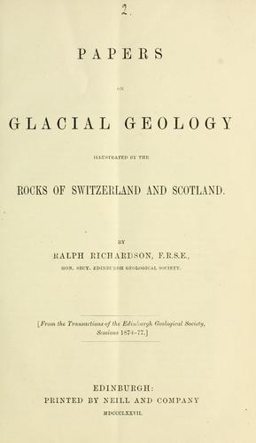 Cover for Papers on glacial geology