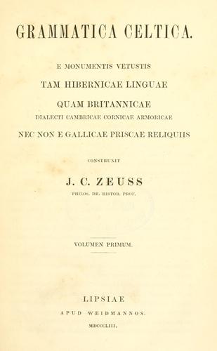 Cover for Grammatica celtica.