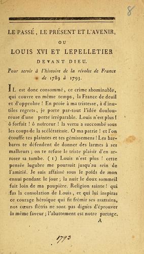 Cover for Le passé, le présent et l'avenir