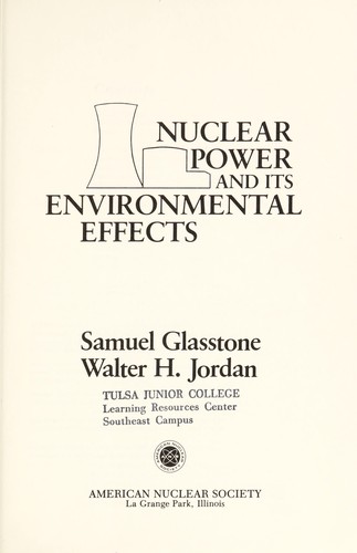 Cover for Nuclear power and its environmental effects