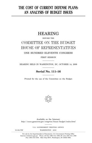Cover for The cost of current defense plans