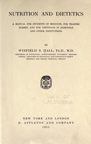 Cover for Nutrition and dietetics