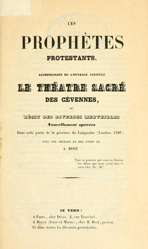 Cover for prophètes protestants.