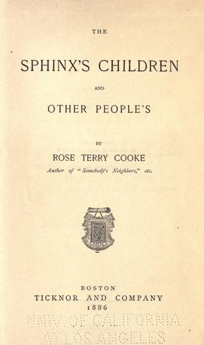 Cover for The sphinx's children and other people's