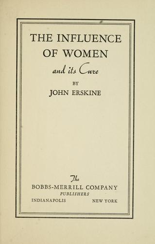 Cover for The influence of women and its cure