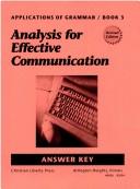 Cover for Analysis Of Effective Communicating Ans