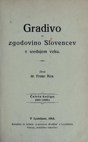 Cover for Gradivo za zgodovino Slovencev v srednjem veku.
