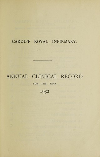 Cover for Annual clinical record