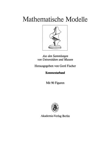 Cover for Mathematische Modelle