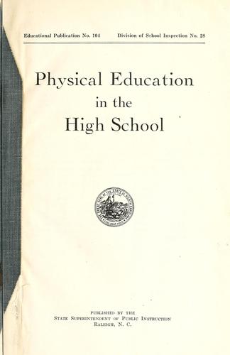 Cover for Physical education in the high school