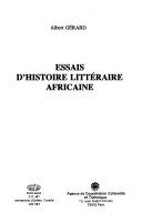 Cover for Essais d'histoire littéraire africaine