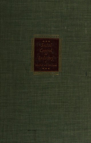 Cover for Social control of industry
