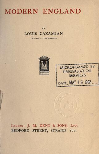 Cover for Modern England.