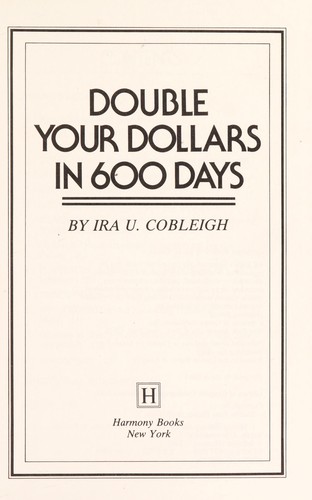 Cover for Double your dollars in 600 days
