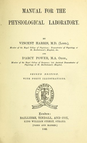 Cover for Manual for the physiological laboratory