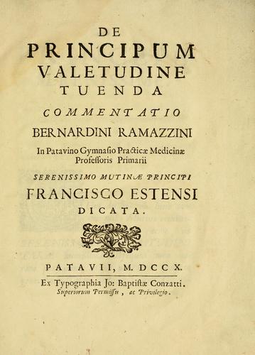 Cover for De principium valetudine tuenda