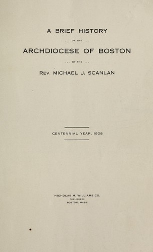 Cover for A brief history of the Archdiocese of Boston
