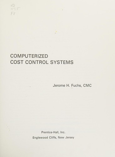 Cover for Computerized cost control systems