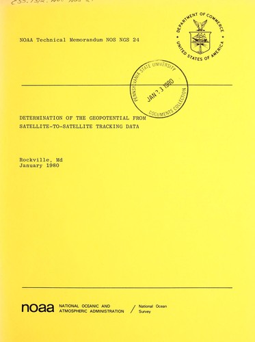 Cover for Determination of the geopotential from satellite-to-satellite tracking data