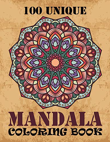 Cover for 100 Unique Mandala Coloring Book