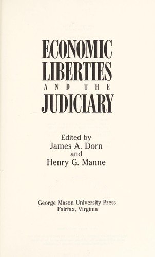 Cover for Economic liberties and the judiciary