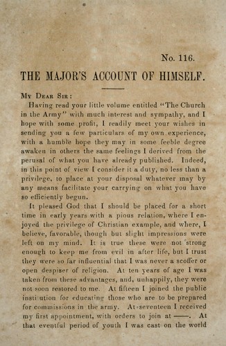 Cover for The Major's account of himself
