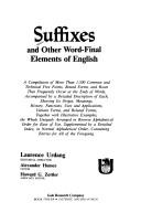Cover for Suffixes and other word-final elements of English