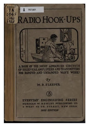 Cover for Radio Hook-ups: A Reference and Record Book of Circuits Used for Connecting Wireless Instruments ...