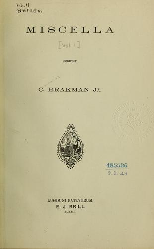 Cover for Miscella