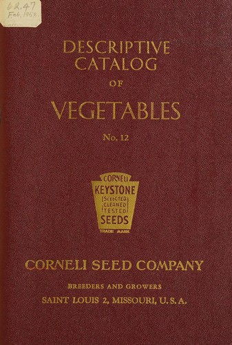Cover for Descriptive catalog of vegetables