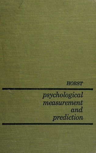Cover for Psychological measurement and prediction.