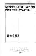 Cover for Model legislation for the states, 1984-1985