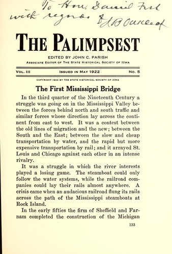 Cover for The palimpsest