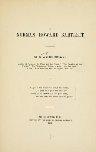Cover for Norman Howard Bartlett