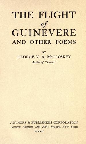 Cover for The flight of Guinevere