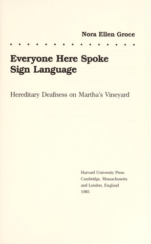 Cover for Everyone here spoke sign language