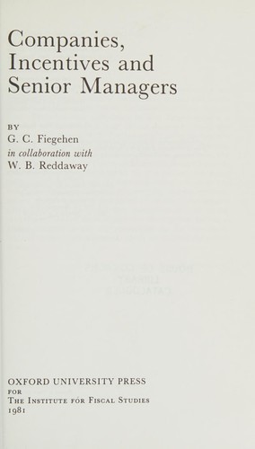 Cover for Companies, incentives and senior managers